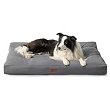 Bedsure Cama Perro Impermeable Grande - 91x68x10 cm Colchón Perro Lavable, Cojín Perro Antipelo y Suave, Gris, L