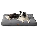 Bedsure Cama Perro Impermeable Grande - 91x68x10 cm Colchón Perro Lavable, Cojín Perro Antipelo y Suave, Gris, L